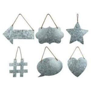 X2 - 9X6 Galvanized ARROW Hanging Sign Directional, 4 decorating, craft activity
